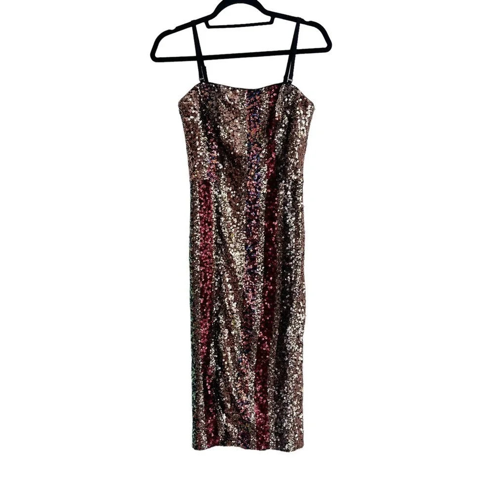 DRESS THE POPULATION Allira Sequin Cocktail Dress Size S_6
